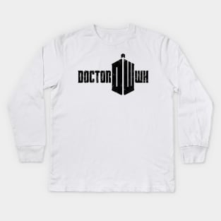 BLACK POLICE BOX Kids Long Sleeve T-Shirt